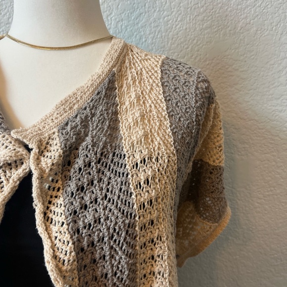 Route 66 Women's Knit Cardigan in Gray and Cream Size M - Picture 3 of 6